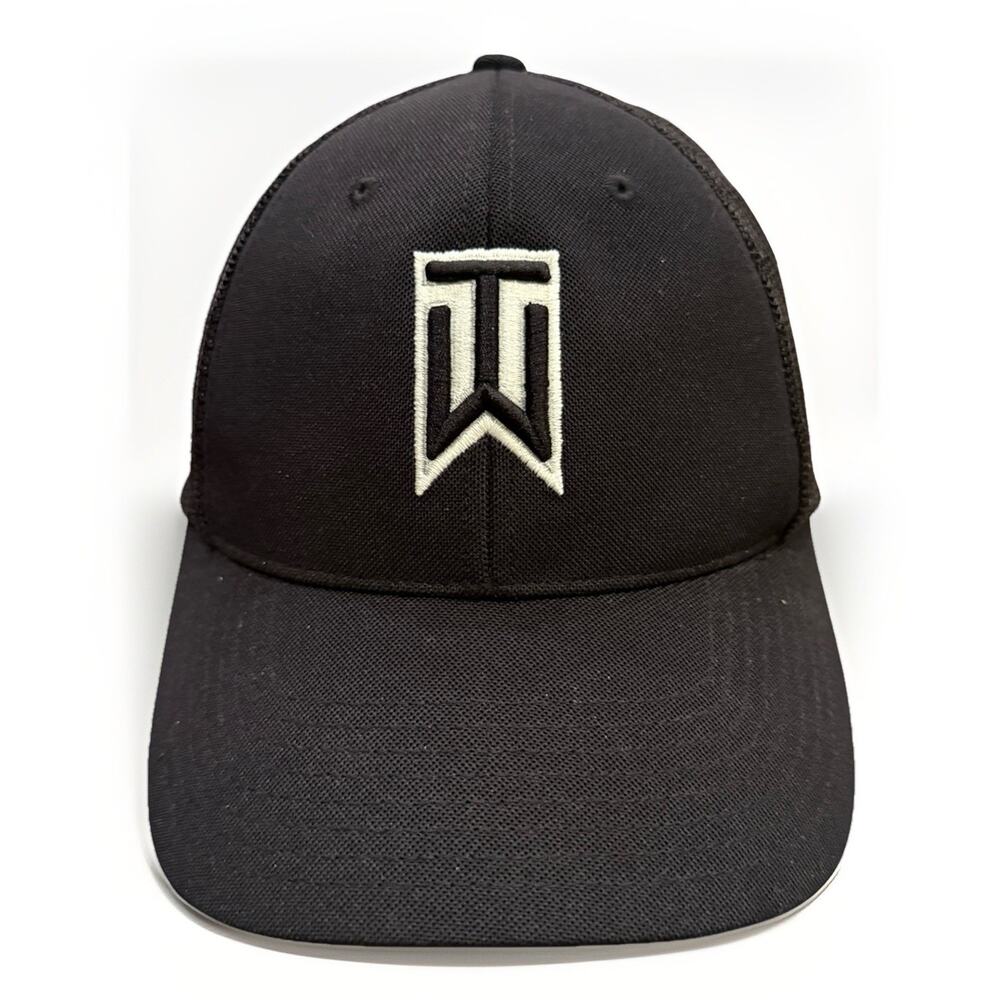 Nike Mens Black Tiger Woods TW VRS 20X1 FlexFit Fitted Hat Size M/L Baseball Cap